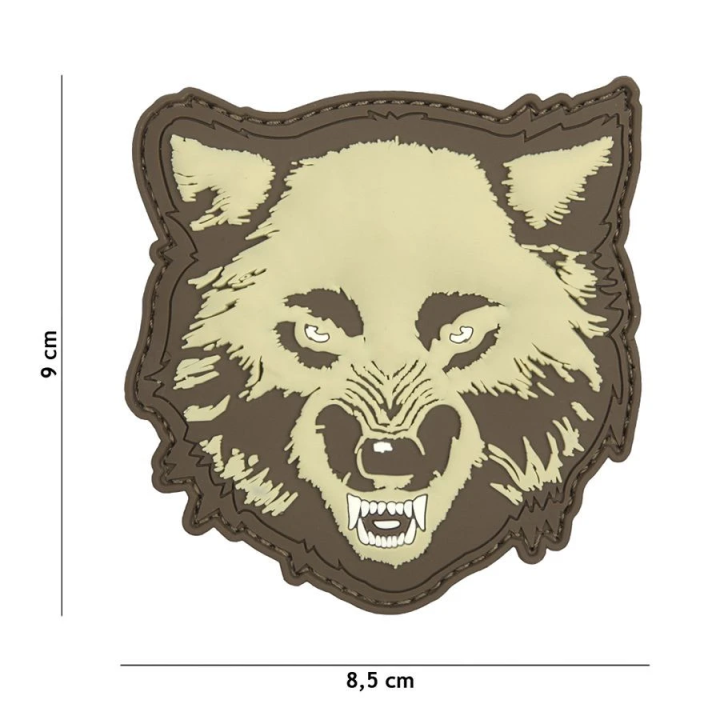 PATCH 3D WOLF PVC, Coyote