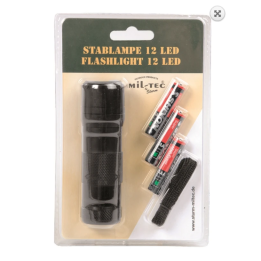 MIL-TEC - Lygte, 12 LED (3AAA) , sort