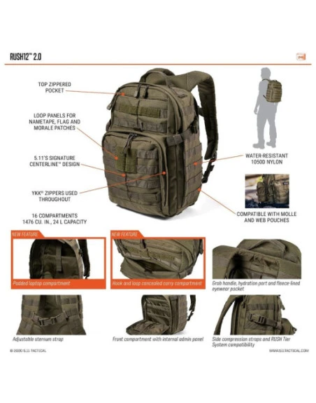 5.11 RUSH12™ 2.0 BACKPACK 24L