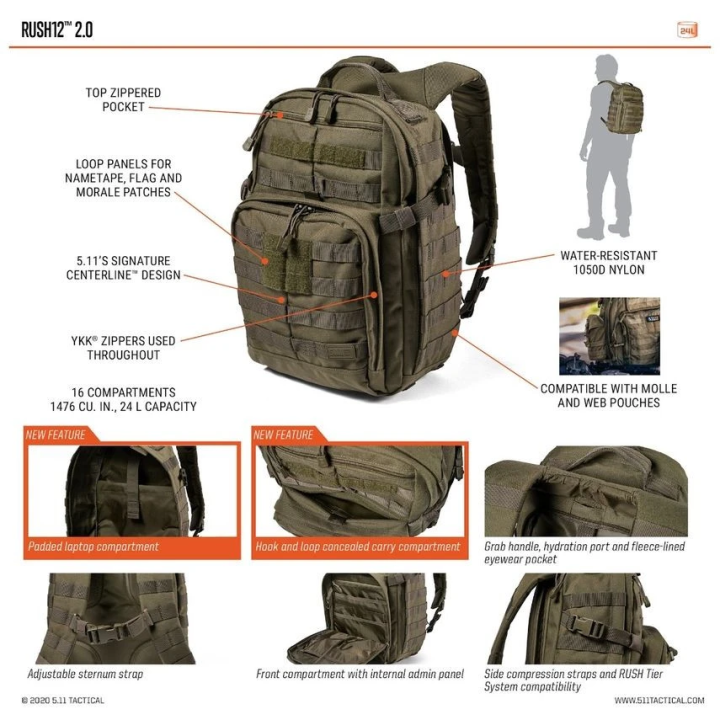 5.11 RUSH12™ 2.0 BACKPACK 24L