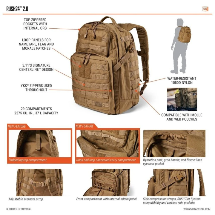 5.11 - RUSH24™ 2.0 BACKPACK 37L