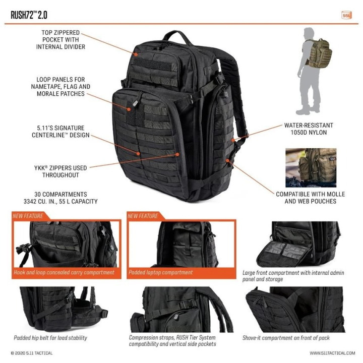 5.11 RUSH72™ 2.0 BACKPACK 55L