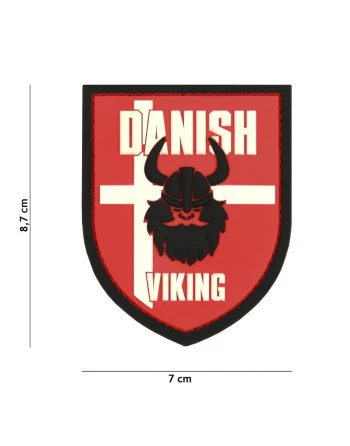 DANISH VIKING PATCH 3D PVC, RØD/HVID