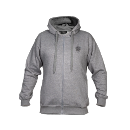 Zip-Hoodie, Grå med regiments tryk på bryst