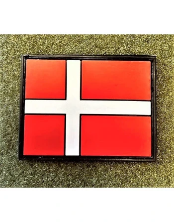 Dannebrog, PVC med Velcro (6,5x5cm)