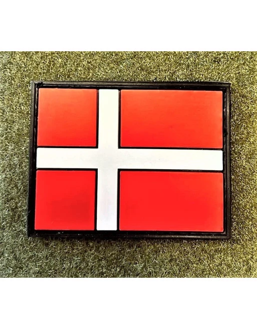 Dannebrog, PVC med Velcro (6,5x5cm)