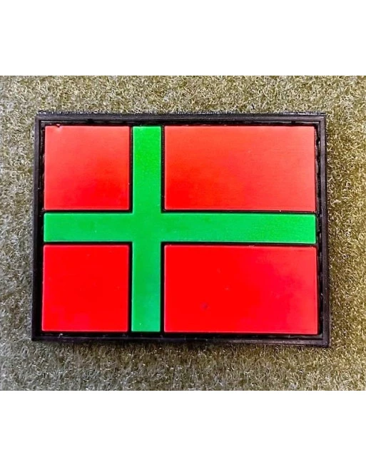 Bornholmsk Flag, PVC med Velcro (6,5x5cm)