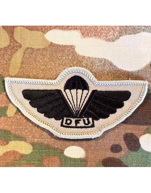 DFU Faldskærmsvinge, Khaki/sort, Iron On