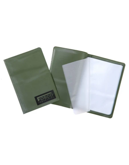 Document holder with plast pocket, A6, Grøn