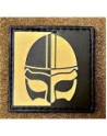 Viking Helmet Patch on velcro, PVC, - Black/Khaki, 5 x 5 cm