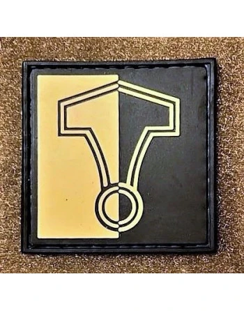 Thors Hammer Patch på velcro, PVC, - Sort/Khaki, 5 x 5 cm
