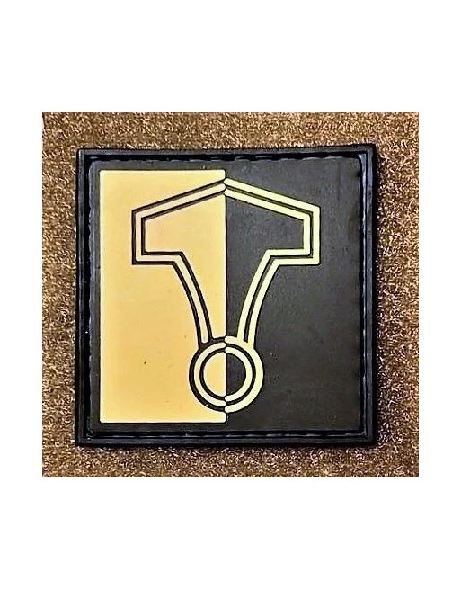 Thors Hammer Patch på velcro, PVC, - Sort/Khaki, 5 x 5 cm
