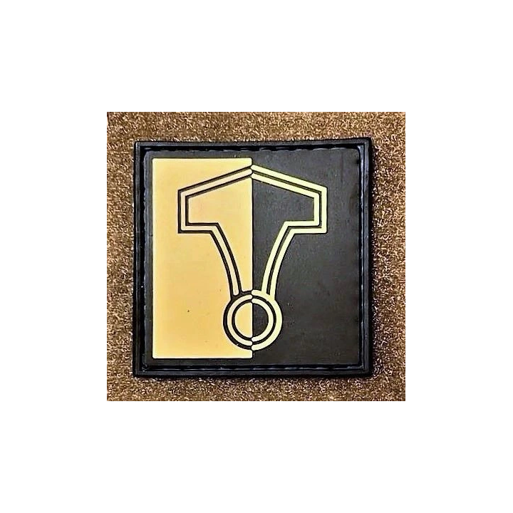 Thors Hammer Patch på velcro, PVC, - Sort/Khaki, 5 x 5 cm