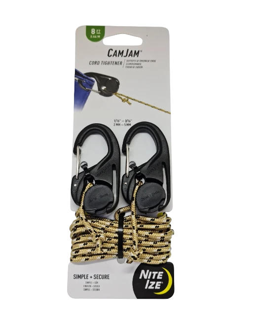 NITE IZE - CAMJAM® CORD TIGHTENER - 2 PACK WITH 8 FT. ROPE