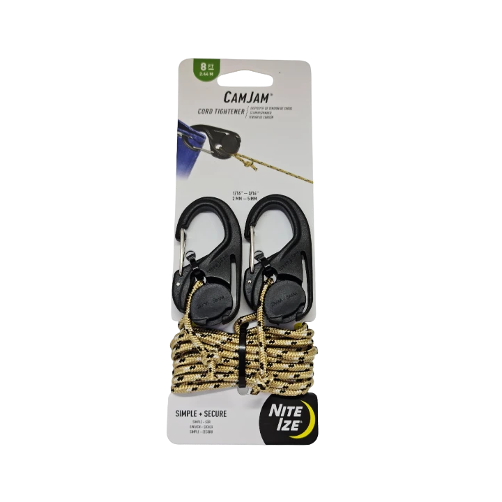 NITE IZE - CAMJAM® CORD TIGHTENER - 2 PACK WITH 8 FT. ROPE