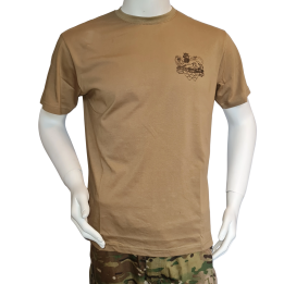 LANCER - T-shirt, MTS-Khaki m. Jydske Dragonregiments Regimentsmærke