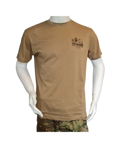 LANCER - T-shirt, MTS-Khaki m. Jydske Dragonregiments Regimentsmærke