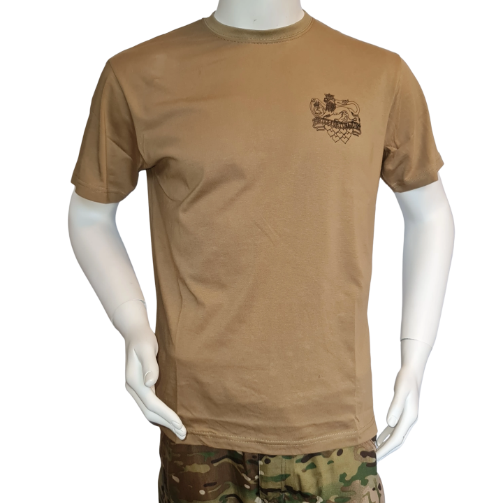 LANCER - T-shirt, MTS-Khaki m. Jydske Dragonregiments Regimentsmærke