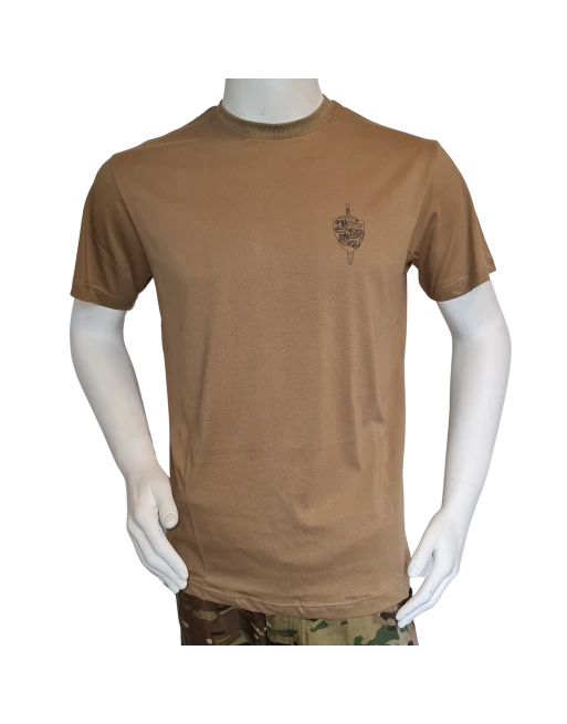 LANCER - T-shirt, MTS-Khaki m. Slesvigske Fodregiments Regimentsmærke