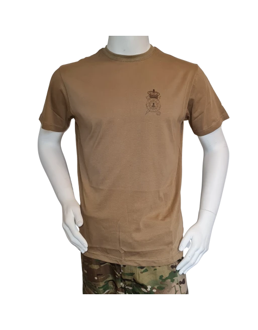LANCER T-shirt i MTS-Khaki, m. Efterretningsregimentets Regimentsmærke trykt på brystet