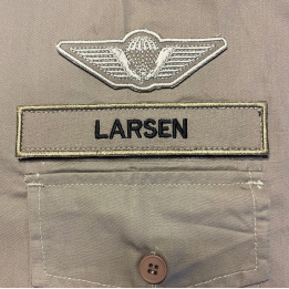 Danish Parawing, Iron-on, Khaki/MTS-Khaki