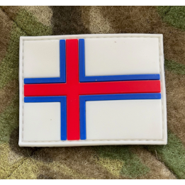 Merkid  - Færøernes flag, PVC med Velcro (6,5x5cm)