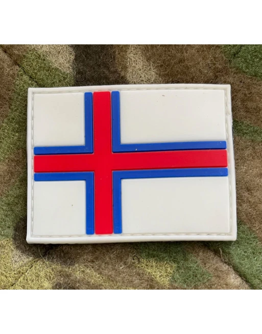 Merkid  - Færøernes flag, PVC med Velcro (6,5x5cm)