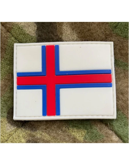 Merkid  - Færøernes flag, PVC med Velcro (6,5x5cm)