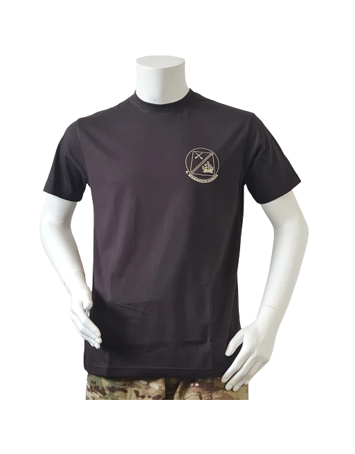 LANCER T-shirt i Sort m. 4. Marineeskadrons enhedsmærke trykt på brystet