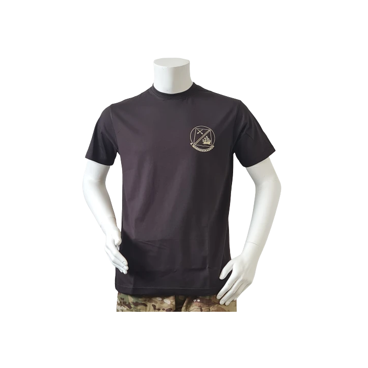LANCER T-shirt i Sort m. 4. Marineeskadrons enhedsmærke trykt på brystet