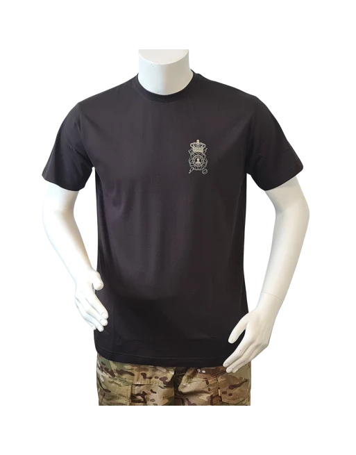 LANCER T-shirt, Sort m. Efterretningsregimentets Regimentsmærke trykt på brystet