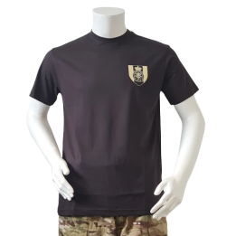 LANCER T-shirt, Sort m. Trænregimentets Regimentsmærke trykt på brystet