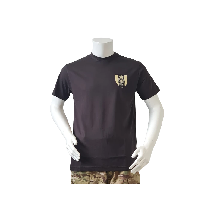 LANCER T-shirt, Sort m. Trænregimentets Regimentsmærke trykt på brystet