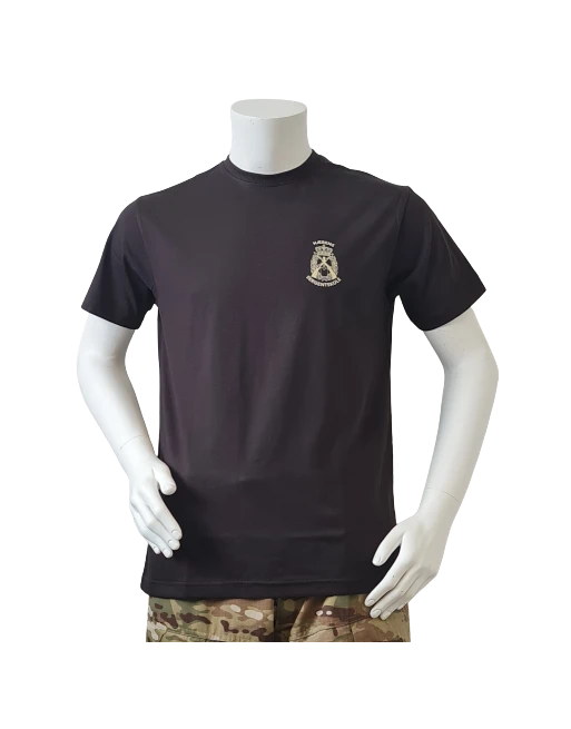 LANCER T-shirt, Sort m. Hærens Sergentskoles enhedsmærke trykt på brystet