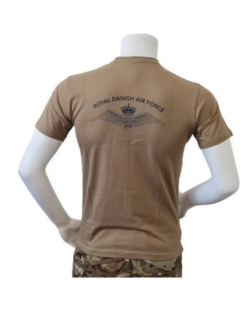 LANCER - T-shirt, MTS-khaki - med ROYAL DANISH AIR FORCE og vinge tryk på ryg
