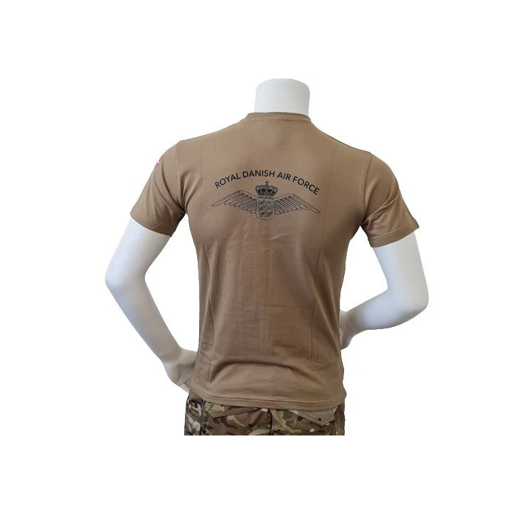 LANCER - T-shirt, MTS-khaki - med ROYAL DANISH AIR FORCE og vinge tryk på ryg