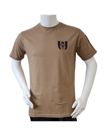 LANCER T-shirt i MTS-Khaki, m. Trænregimentets Regimentsmærke trykt på brystet