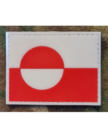 Erfalasorput - Grønlandsk flag, PVC med Velcro (6,5x5cm)