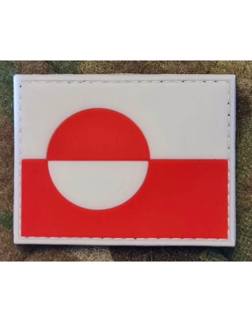 Erfalasorput - Grønlandsk flag, PVC med Velcro (6,5x5cm)