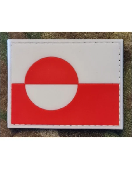 Erfalasorput - Grønlandsk flag, PVC med Velcro (6,5x5cm)