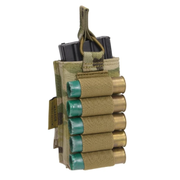 Warrior Assault Systems - SINGLE OPEN MAG POUCH 5.56MM W/ SHOTGUN STRIP, MultiCam
