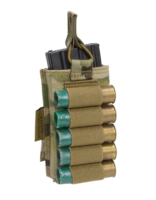 Warrior Assault Systems - SINGLE OPEN MAG POUCH 5.56MM W/ SHOTGUN STRIP, MultiCam