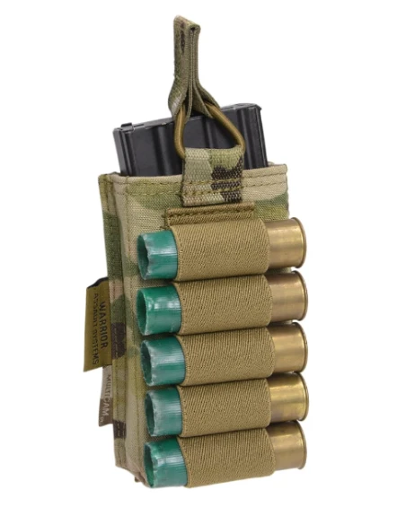 Warrior Assault Systems - SINGLE OPEN MAG POUCH 5.56MM W/ SHOTGUN STRIP, MultiCam