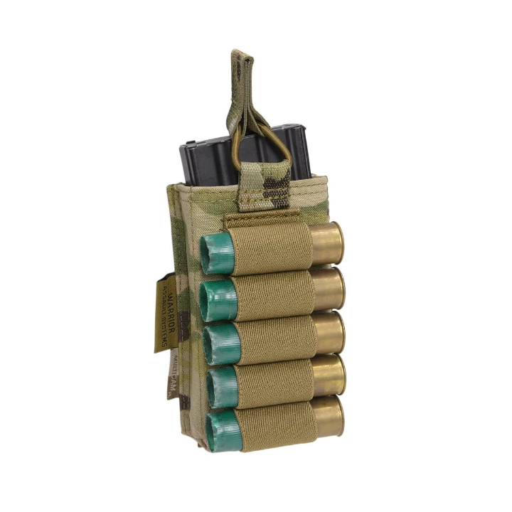 Warrior Assault Systems - SINGLE OPEN MAG POUCH 5.56MM W/ SHOTGUN STRIP, MultiCam
