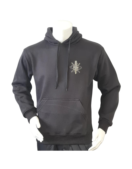 Lancer - Hoodie u/zip, FØRINGSSTØTTEREGIMENTET, Sort