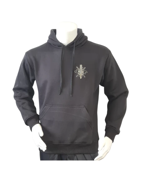 Lancer - Hoodie u/zip, FØRINGSSTØTTEREGIMENTET, Sort