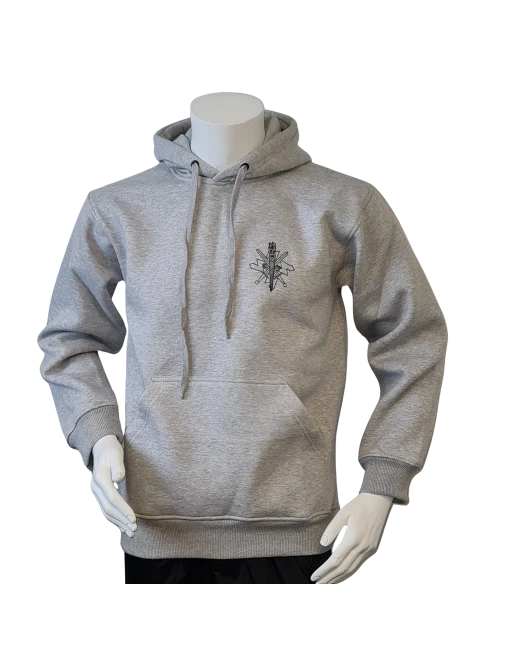 Lancer - Hoodie u/zip, FØRINGSSTØTTEREGIMENTET, Grå