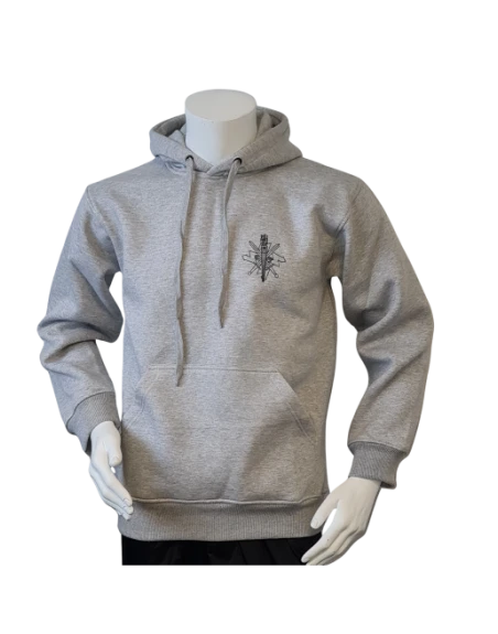 Lancer - Hoodie u/zip, FØRINGSSTØTTEREGIMENTET, Grå