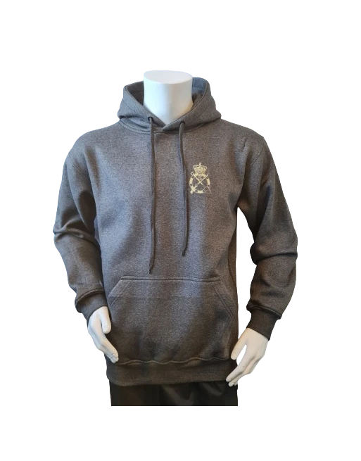 Lancer - Hoodie u/zip, Mørkegrå med INGENIØRREGIMENTET tryk på ryg