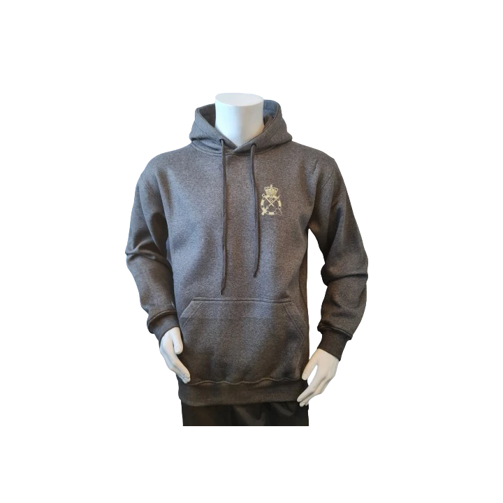 Lancer - Hoodie u/zip, Mørkegrå med INGENIØRREGIMENTET tryk på ryg